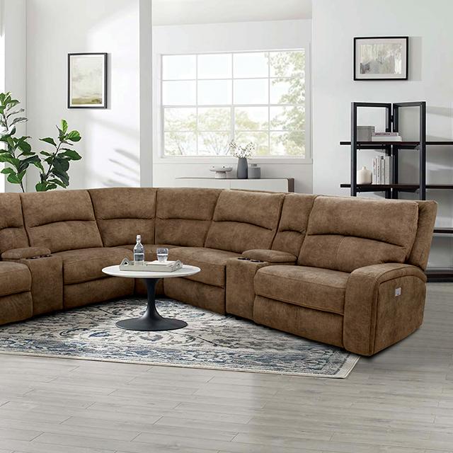 APOSTOLOS Power Sectional, Brown - U&U Home Budget Furniture (Carteret, NJ)