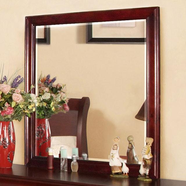 Laurelle Mirror Cherry - U&U Home Budget Furniture (Carteret, NJ)