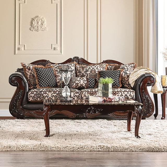 JAMAEL Brown/Espresso Sofa - U&U Home Budget Furniture (Carteret, NJ)