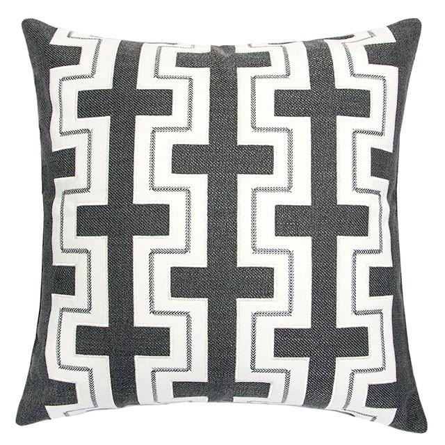 Kari Gray 20" X 20" Pillow, Gray - U&U Home Budget Furniture (Carteret, NJ)