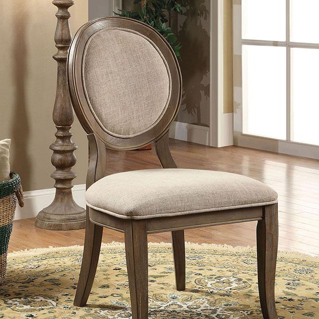 Kathryn Rustic Dark Oak/Beige Side Chair (2/CTN) - U&U Home Budget Furniture (Carteret, NJ)