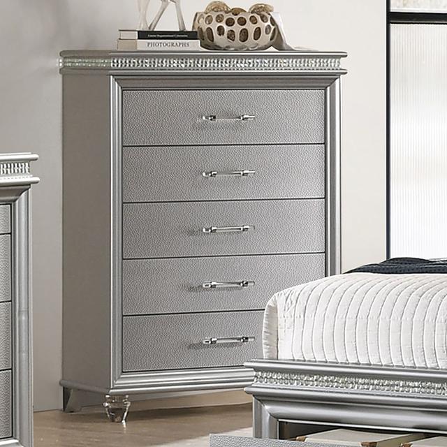 MADDIE Chest, Silver - U&U Home Budget Furniture (Carteret, NJ)