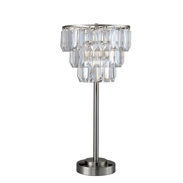 Meg Clear Table Lamp - U&U Home Budget Furniture (Carteret, NJ)