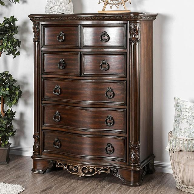 Menodora Brown Cherry Chest - U&U Home Budget Furniture (Carteret, NJ)
