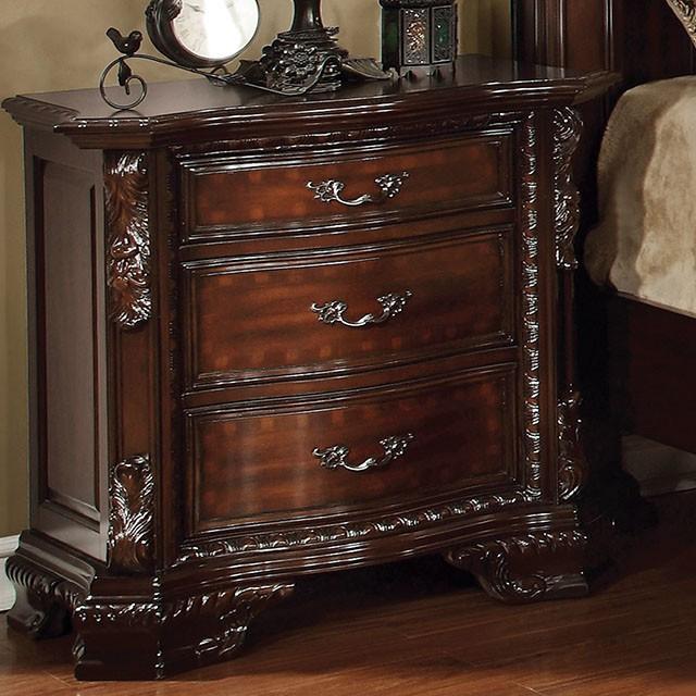 Monte Vista I Brown Cherry Night Stand - U&U Home Budget Furniture (Carteret, NJ)
