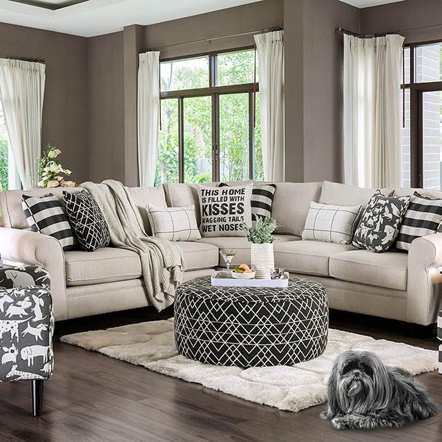 Patricia Ivory Sectional - U&U Home Budget Furniture (Carteret, NJ)