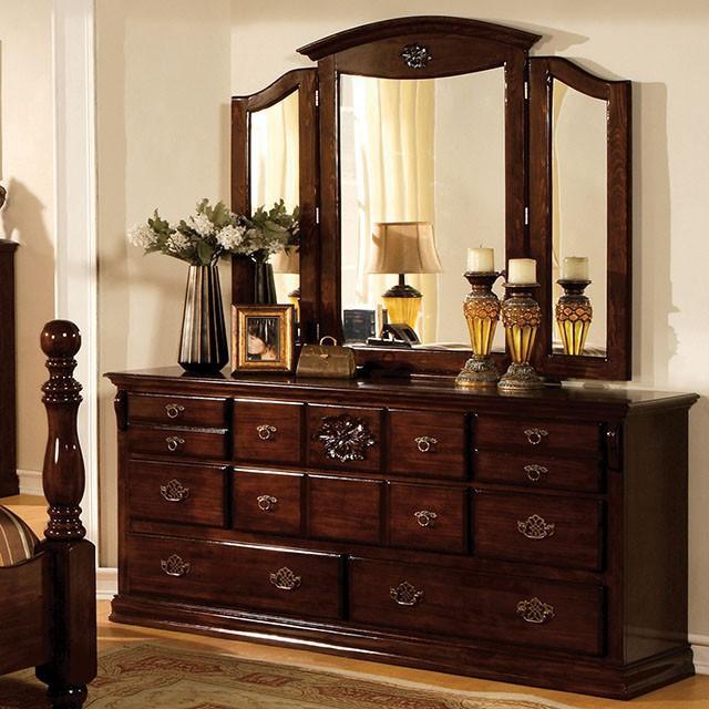 Tuscan II Glossy Dark Pine Dresser - U&U Home Budget Furniture (Carteret, NJ)