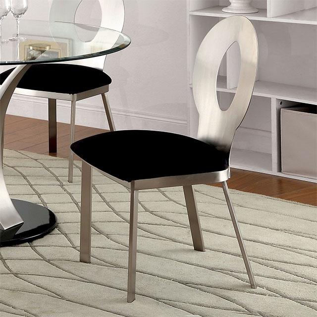 VALO Silver/Black Side Chair (2/CTN) - U&U Home Budget Furniture (Carteret, NJ)