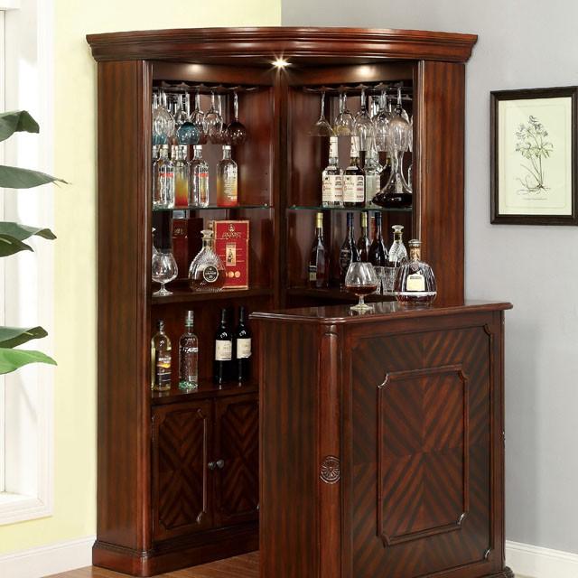 VOLTAIRE Dark Cherry Curio - U&U Home Budget Furniture (Carteret, NJ)