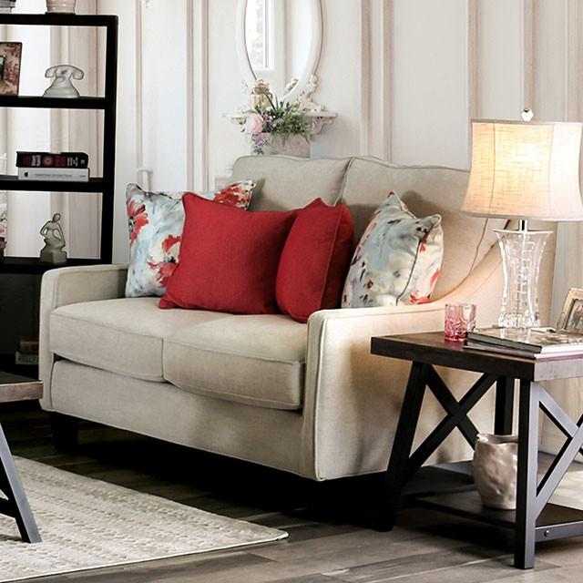 Nadene Ivory Love Seat - U&U Home Budget Furniture (Carteret, NJ)