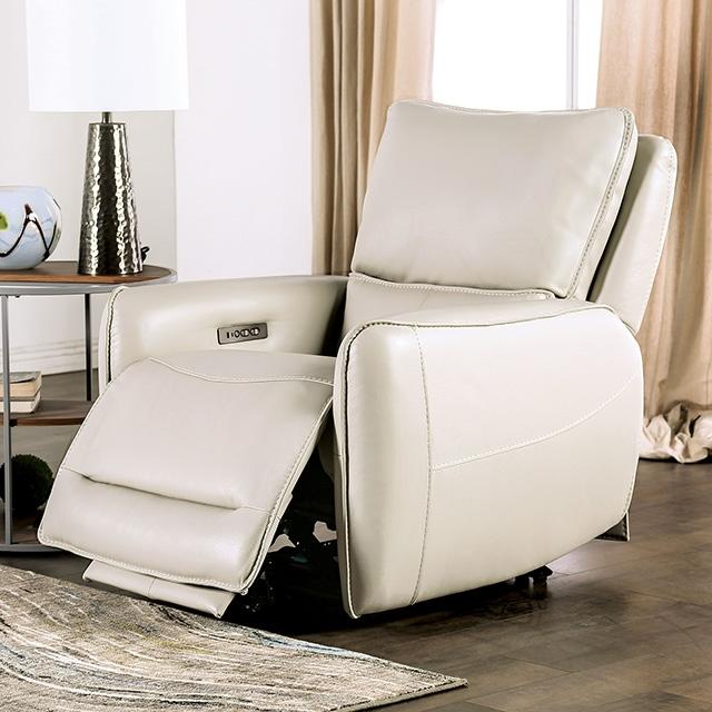 PHINEAS Power Recliner, Beige - U&U Home Budget Furniture (Carteret, NJ)