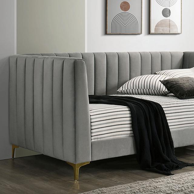 NEOMA Twin Daybed, Light Gray - U&U Home Budget Furniture (Carteret, NJ)