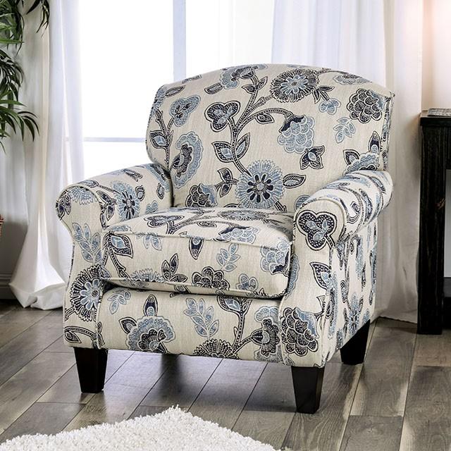 Nash Ivory Chair, Floral - U&U Home Budget Furniture (Carteret, NJ)