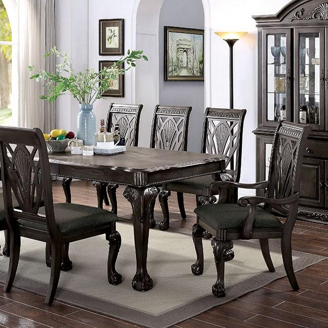 Petersburg Dark Gray Dining Table w/ 1x18"Leaf - U&U Home Budget Furniture (Carteret, NJ)
