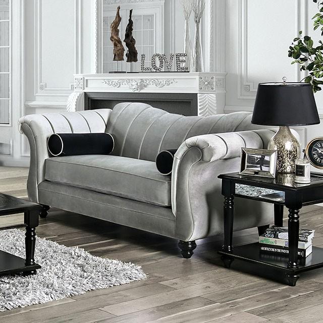 Marvin Pewter Love Seat - U&U Home Budget Furniture (Carteret, NJ)