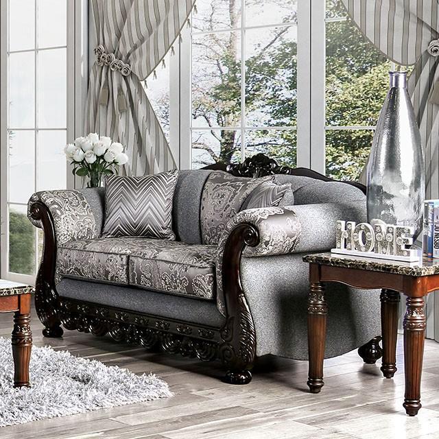 Newdale Gray Love Seat - U&U Home Budget Furniture (Carteret, NJ)