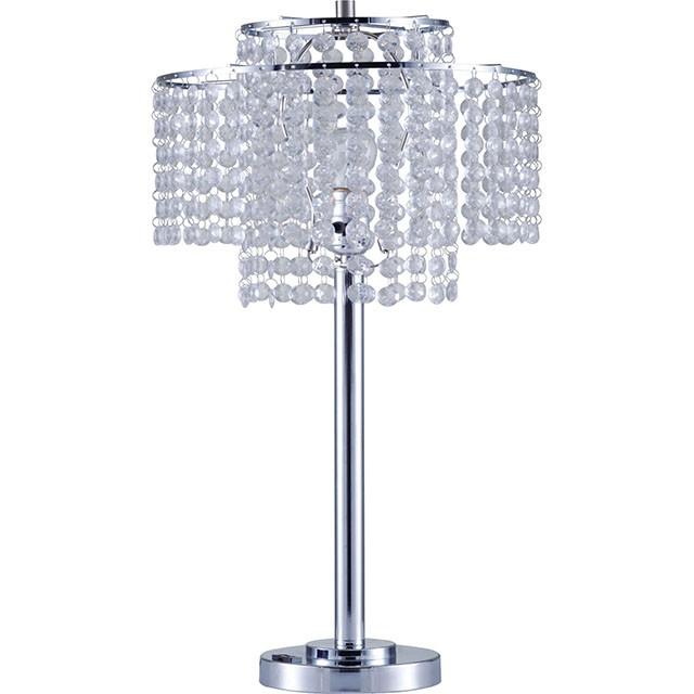 Kaitlyn Chrome 12"H Crystal Chrome Table Lamp - U&U Home Budget Furniture (Carteret, NJ)