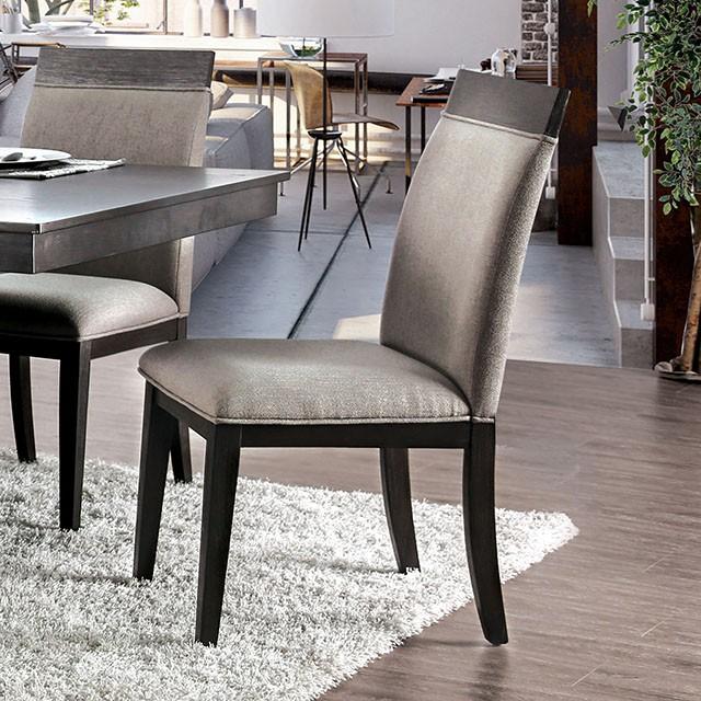 Modoc Espresso/Beige Side Chair (2/CTN) - U&U Home Budget Furniture (Carteret, NJ)