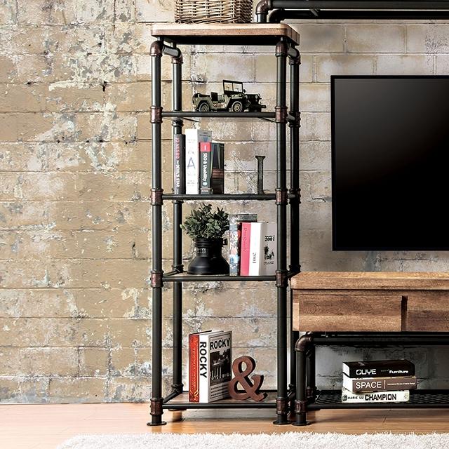 Kebbyll Antique Black/Natural Tone Pier Cabinet - U&U Home Budget Furniture (Carteret, NJ)