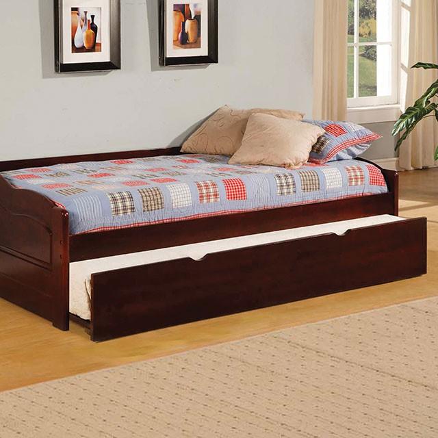 Sunset Cherry Daybed w/ Trundle, Cherry - U&U Home Budget Furniture (Carteret, NJ)