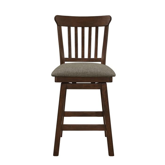 Schleiger Counter Height Swivel Chair in Dark Brown (Set of 2) - U&U Home Budget Furniture (Carteret, NJ)