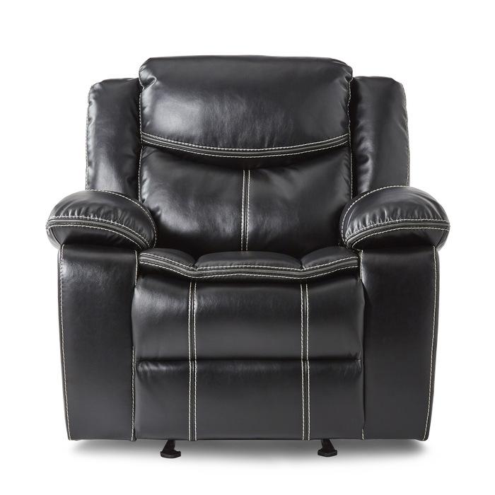 Bastrop Glider Reclining Chair in Black 8230BLK-1 - U&U Home Budget Furniture (Carteret, NJ)