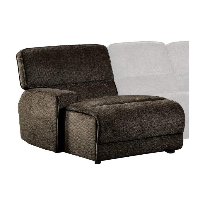 Shreveport Left Side Chaise, Push Back Recliner in Brown 8238-LC - U&U Home Budget Furniture (Carteret, NJ)