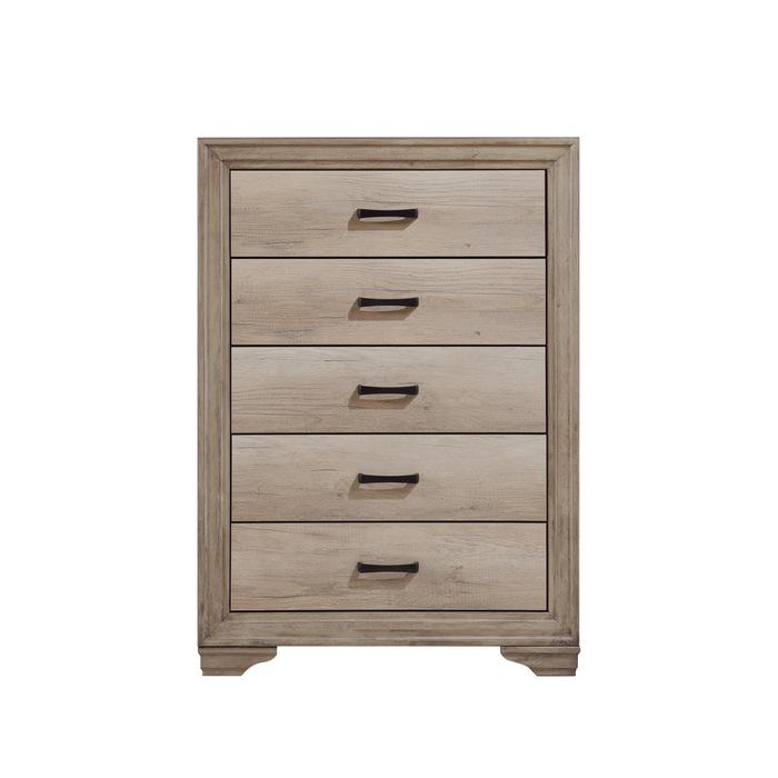 Lonan 5 Drawer Chest in Natural 1955-9 - U&U Home Budget Furniture (Carteret, NJ)