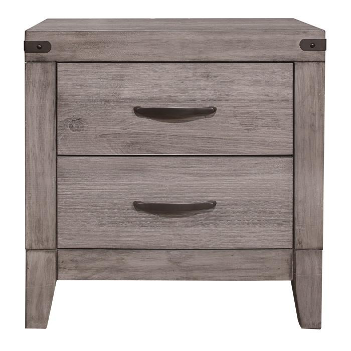 Woodrow 2 Drawer Nightstand in Gray 2042-4