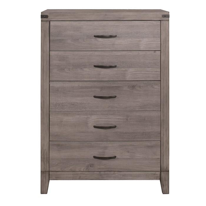 Woodrow 5 Drawer Chest in Gray 2042-9 - U&U Home Budget Furniture (Carteret, NJ)