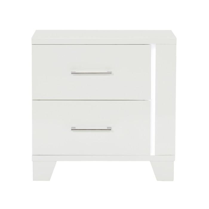 Kerren Nightstand in White 1678W-4 - U&U Home Budget Furniture (Carteret, NJ)