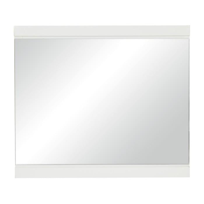 Kerren Mirror in White 1678W-6 - U&U Home Budget Furniture (Carteret, NJ)
