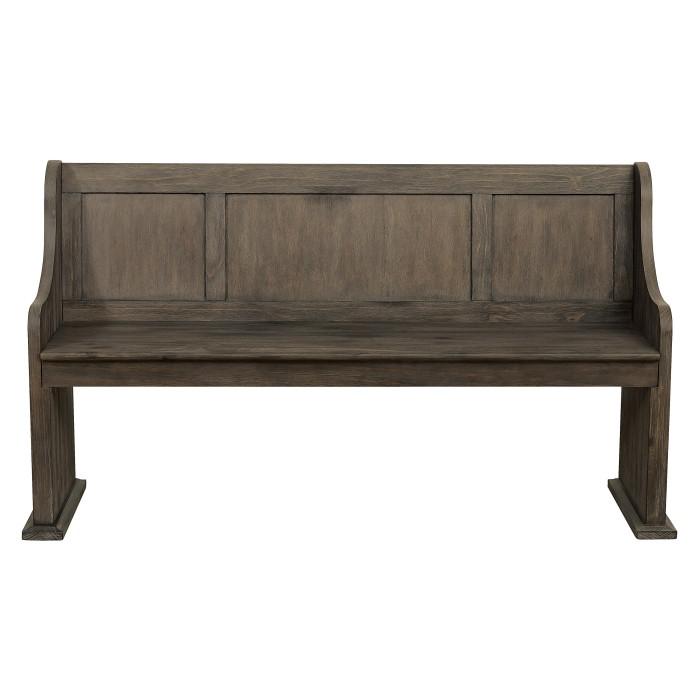 Toulon Bench with Curved Arms in Dark Pewter 5438-14A - U&U Home Budget Furniture (Carteret, NJ)