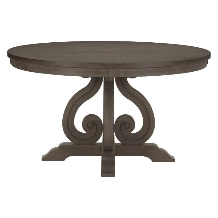 Toulon Round Dining Table in Dark Pewter 5438-54* - U&U Home Budget Furniture (Carteret, NJ)