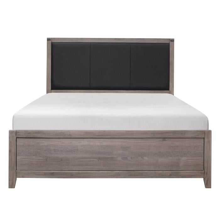 Woodrow Queen Panel Bed in Gray 2042-1* - U&U Home Budget Furniture (Carteret, NJ)