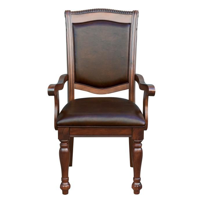 Lordsburg Arm Chair in Brown Cherry (Set of 2) - U&U Home Budget Furniture (Carteret, NJ)
