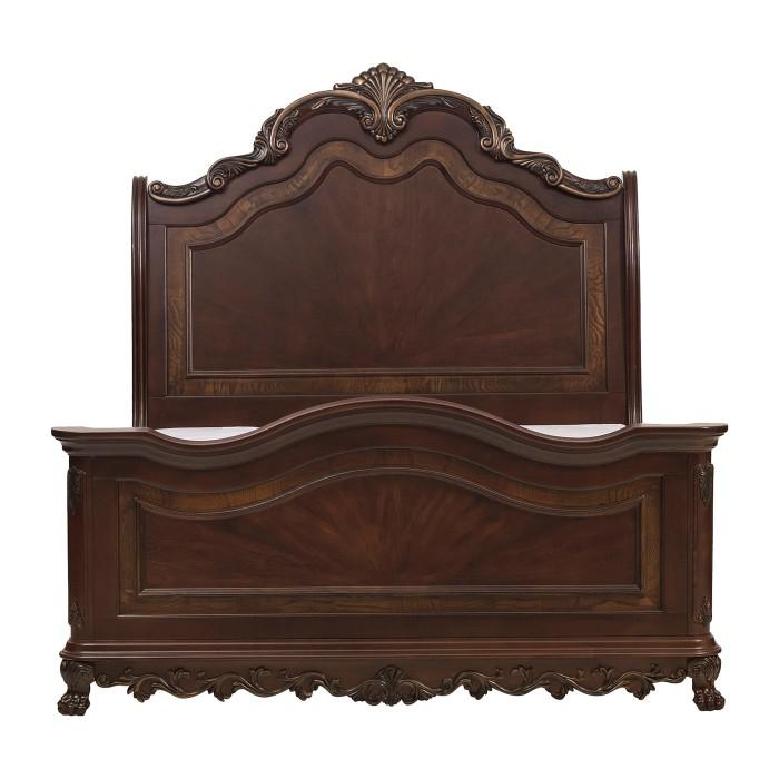 Deryn Park Queen Sleigh Bed in Cherry 2243SL-1 - U&U Home Budget Furniture (Carteret, NJ)
