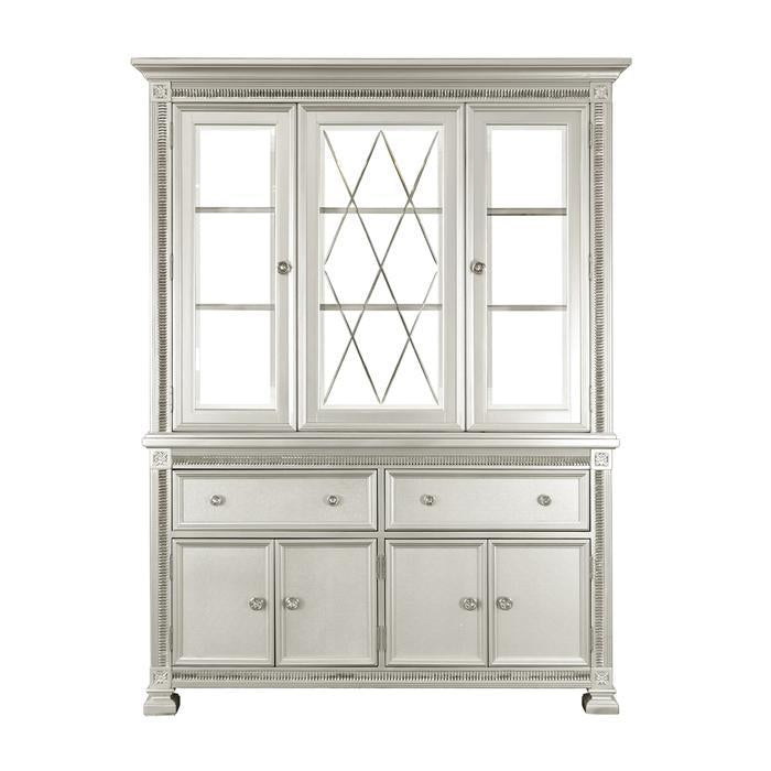 Bevelle Buffet with Hutch in Silver 1958-50-55 - U&U Home Budget Furniture (Carteret, NJ)