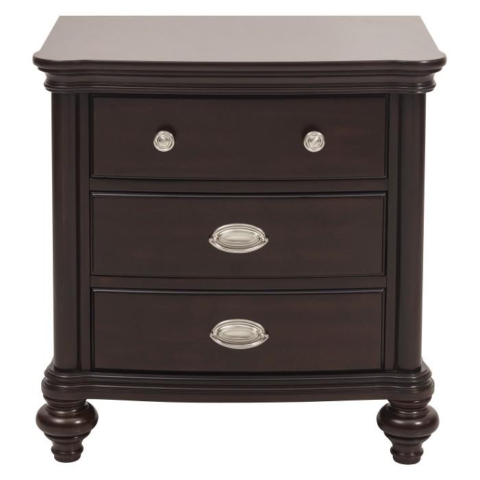 Marston 3 Drawer Nightstand in Dark Cherry 2615DC-4 - U&U Home Budget Furniture (Carteret, NJ)