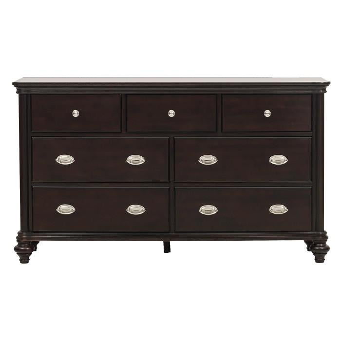 Marston 7 Drawer Dresser in Dark Cherry 2615DC-5 - U&U Home Budget Furniture (Carteret, NJ)