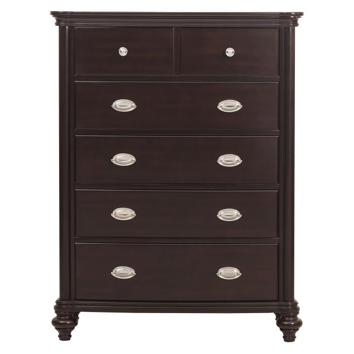 Marston 5 Drawer Chest in Dark Cherry 2615DC-9 - U&U Home Budget Furniture (Carteret, NJ)