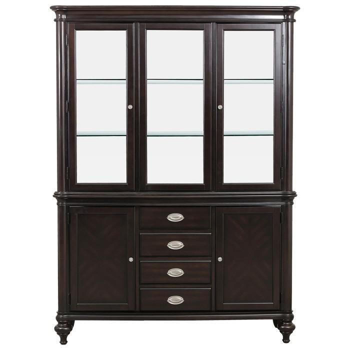 Marston Buffet with Hutch in Dark Cherry 2615DC-50-55 - U&U Home Budget Furniture (Carteret, NJ)