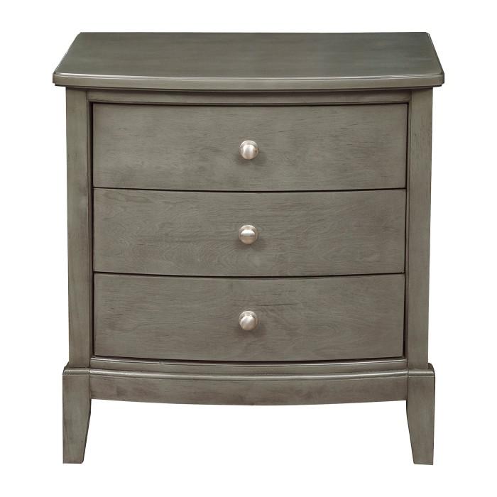Cotterill 3 Drawer Nightstand in Gray 1730GY-4 - U&U Home Budget Furniture (Carteret, NJ)