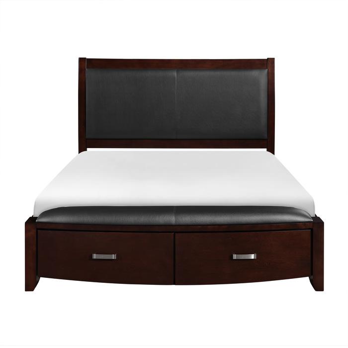 Lyric King Sleigh Storage Bed in Dark Espresso 1737KNC-1EK - U&U Home Budget Furniture (Carteret, NJ)