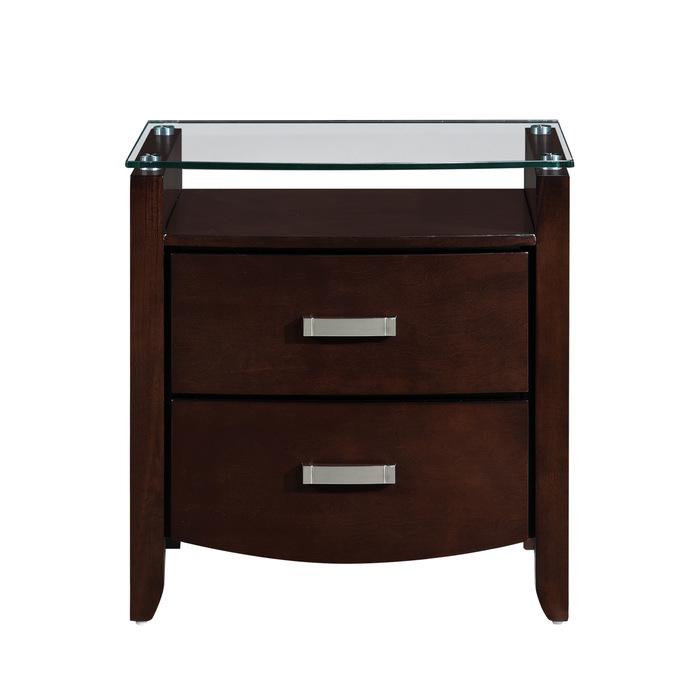 Lyric 2 Drawer Nightstand in Dark Espresso 1737NC-4 - U&U Home Budget Furniture (Carteret, NJ)