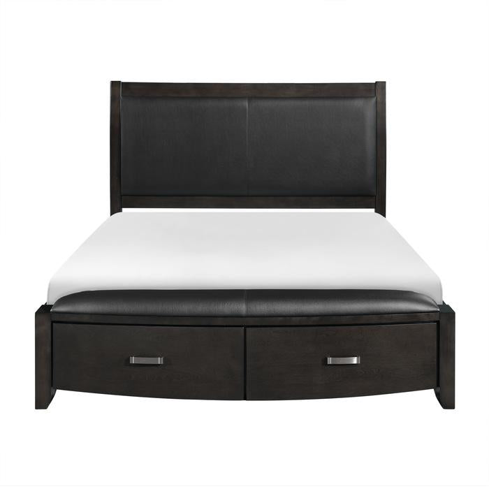 Lyric Queen Sleigh Storage Bed in Brownish Gray 1737NGY-1 - U&U Home Budget Furniture (Carteret, NJ)