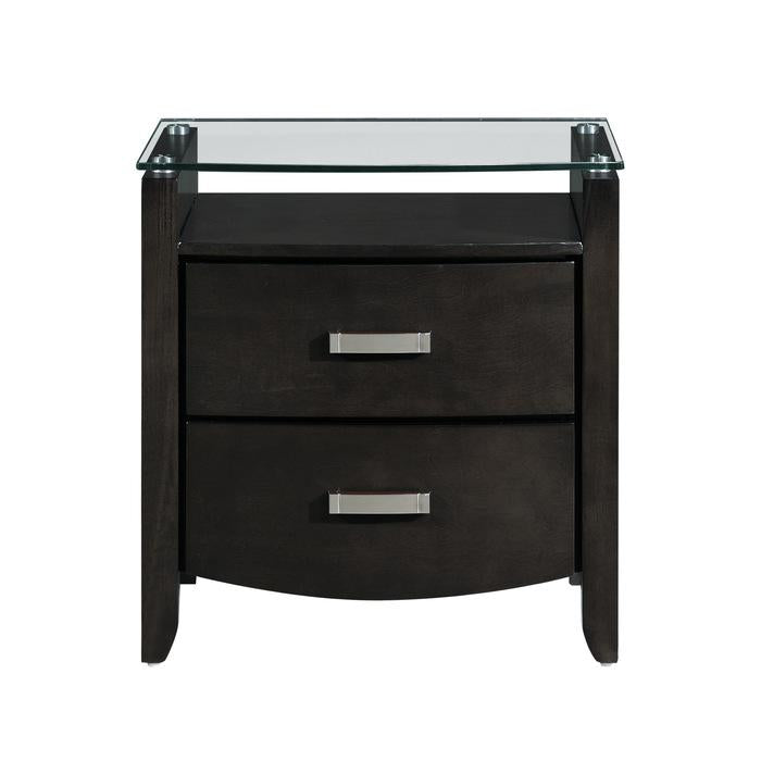 Lyric 2 Drawer Nightstand in Brownish Gray 1737NGY-4 - U&U Home Budget Furniture (Carteret, NJ)