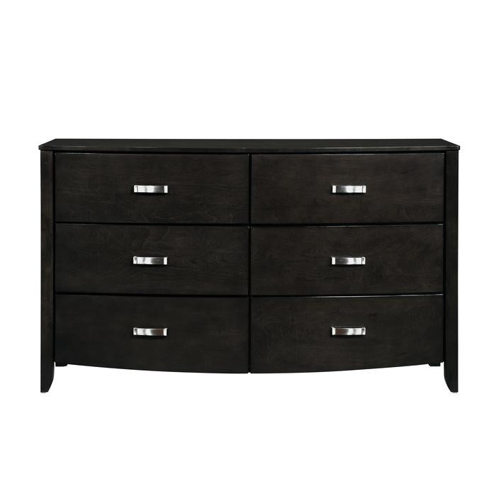 Lyric 6 Drawer Dresser in Brownish Gray 1737NGY-5 - U&U Home Budget Furniture (Carteret, NJ)