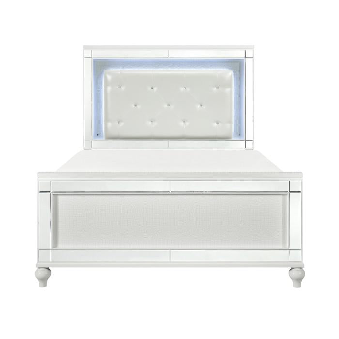 Alonza Queen LED Panel Bed 1845LED-1 - U&U Home Budget Furniture (Carteret, NJ)
