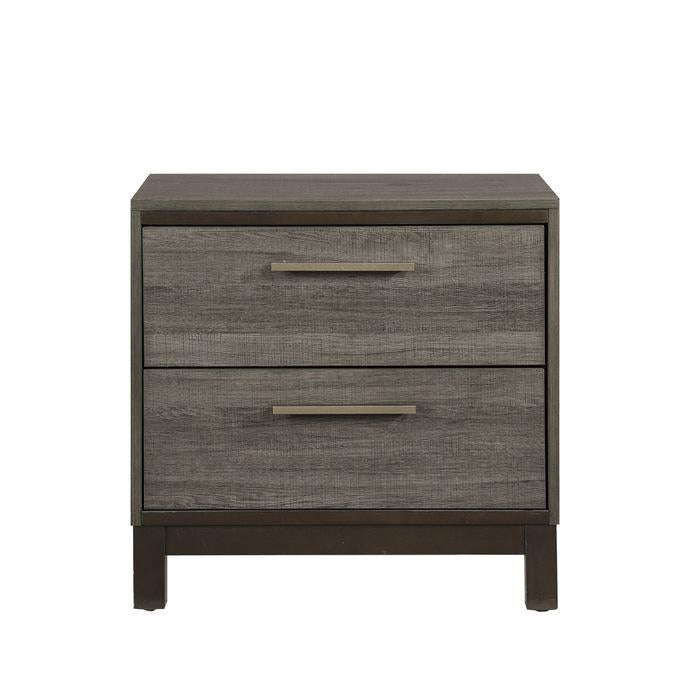 Vestavia 2 Drawer Nightstand in Gray 1936-4 - U&U Home Budget Furniture (Carteret, NJ)